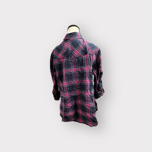 Women’s Torrid Red and Blue Plaid Camp Top 0 L Large 12 - Picture 9 of 9